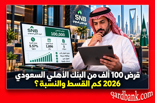 قرض 100 ألف من البنك الأهلي السعودي