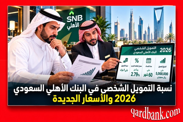 نسبة التمويل الشخصي في البنك الأهلي السعودي